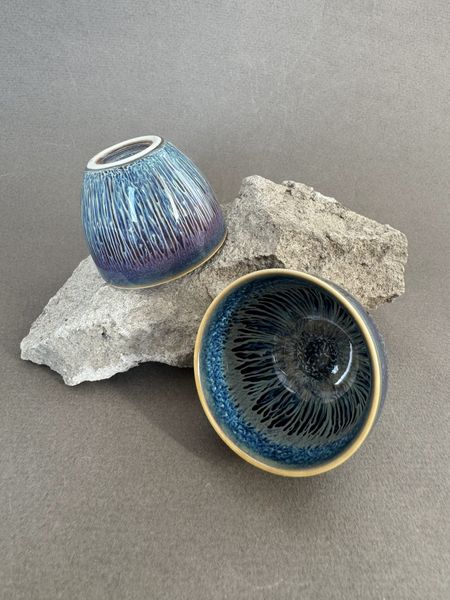 Чашка синяя, керамика, 100мл