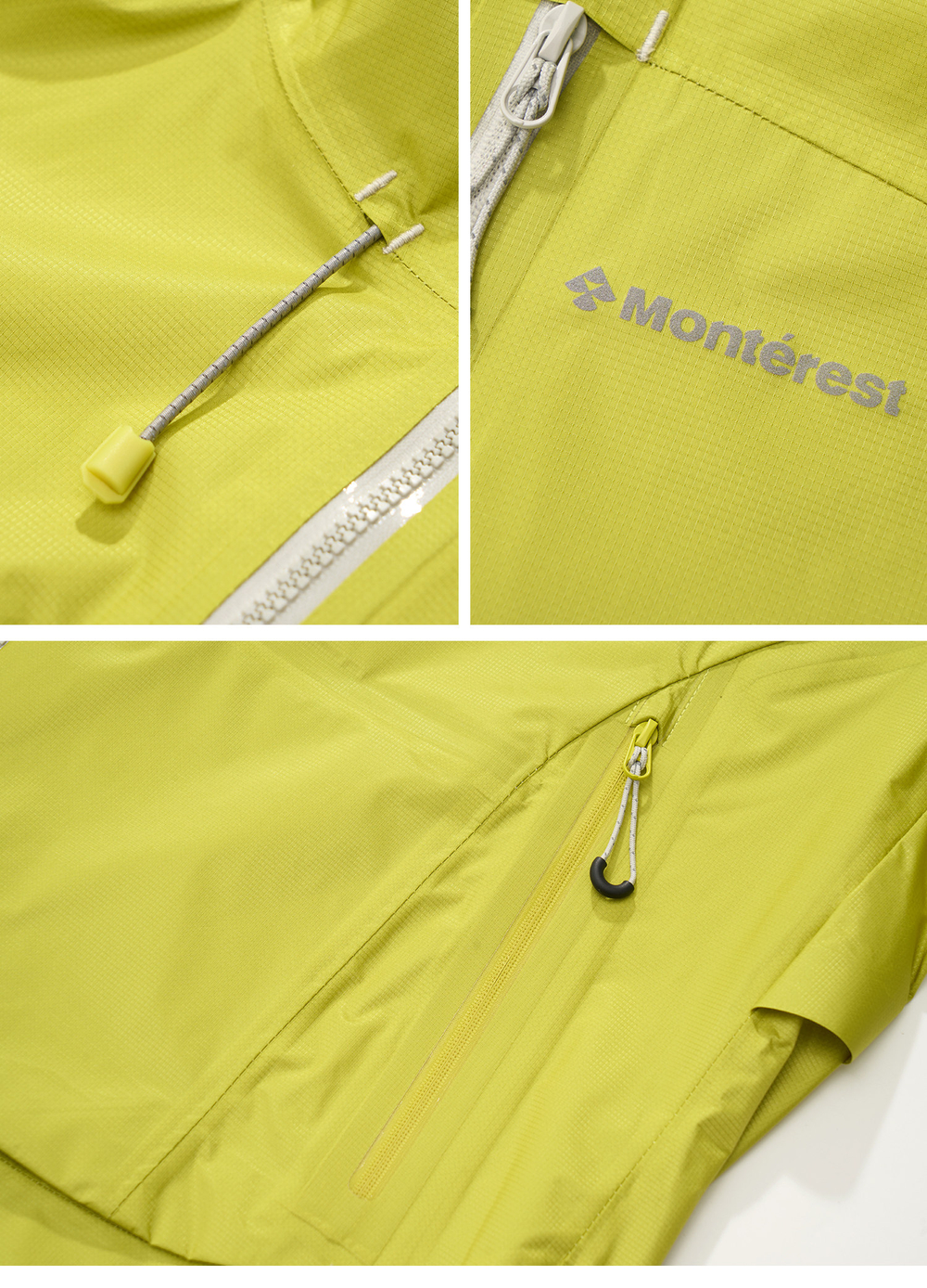 Куртка Nothomme Monterest outdoor C6 water-repellent glossy color-block zipper lightweight hooded jacket