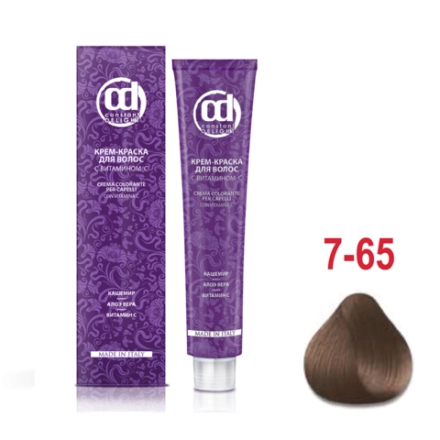 7/65 краска с витамином С для волос, средне-русый шоколадно-золотистый 100 мл
