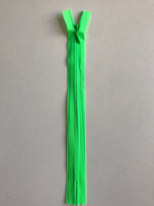 Молния потай 20см капрон салат-неон