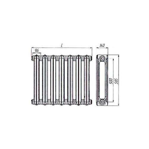 Чугунный радиатор 7 секций МС-140М4-500