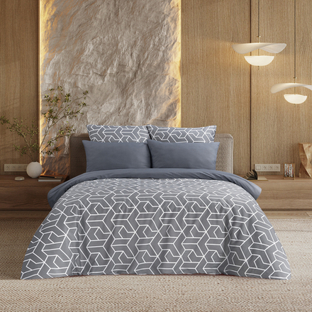 Комплект постельного белья Harmonica 1.5 сп САТИН "Квадро" (нав. 70х70 или 50х70)