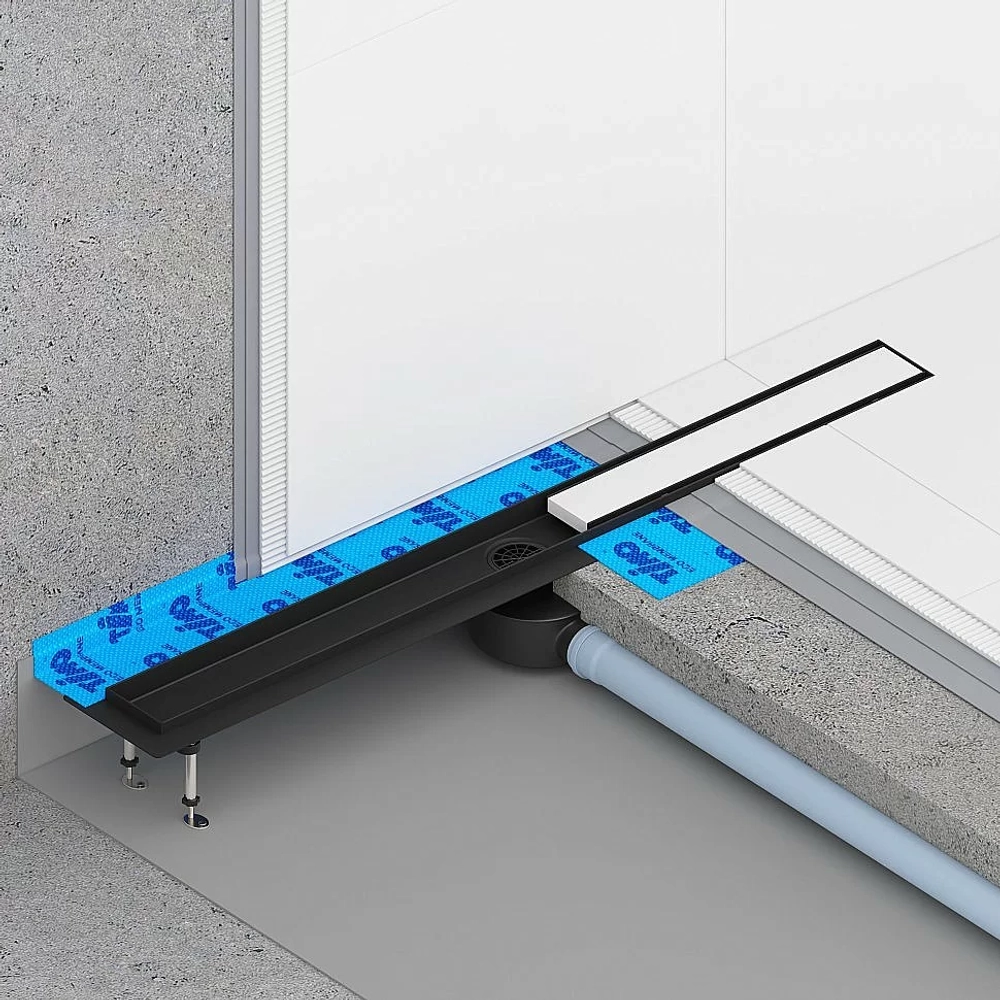 Душевой лоток TIMO Drain System 700 Plate DS230207/03 под плитку, чёрный