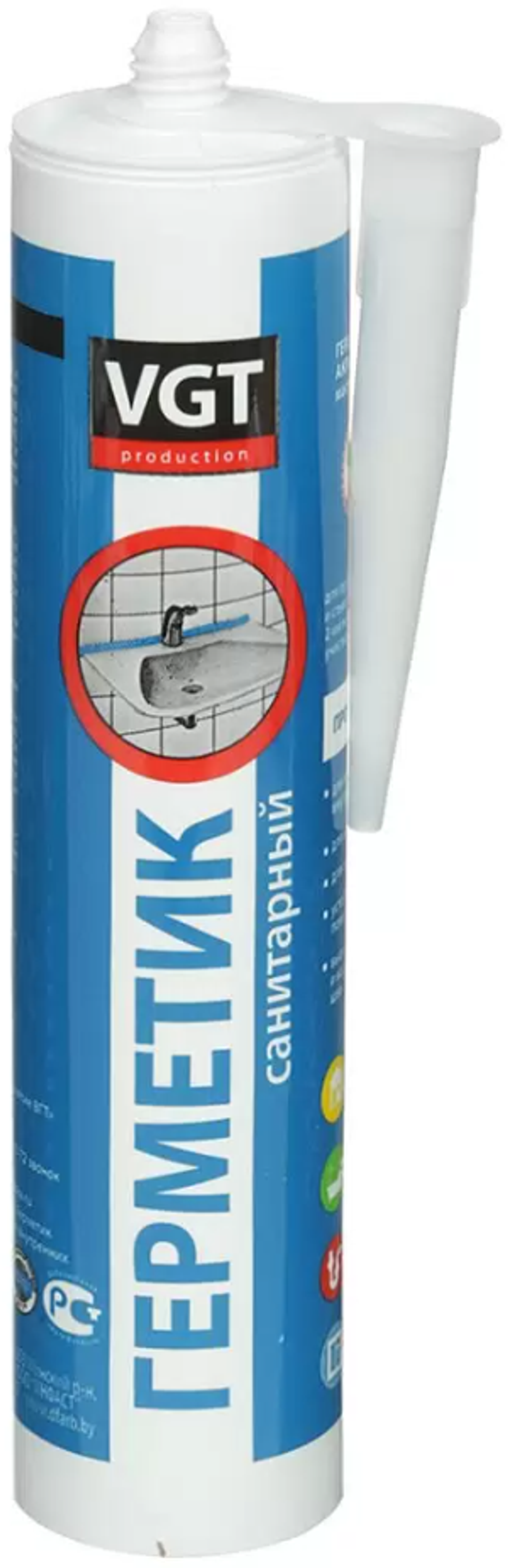 Герметик ВГТ акриловый санитарный белый 400г