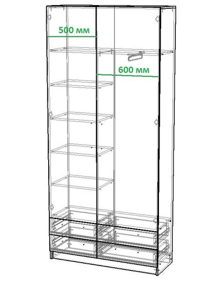 для ширины изделия 1100 мм
