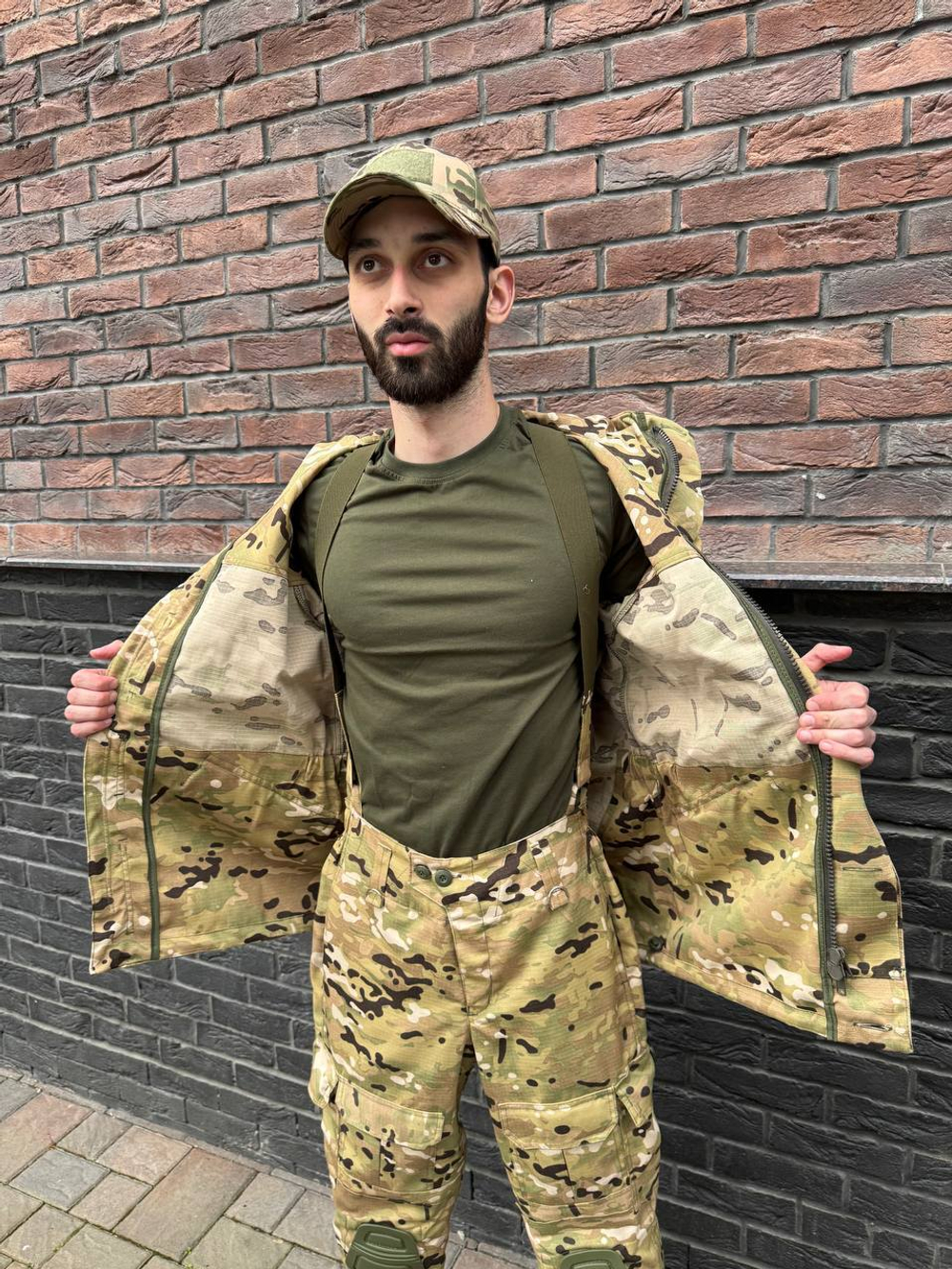 Тактический костюм горка с наколенниками и налокотниками лайт мультикам