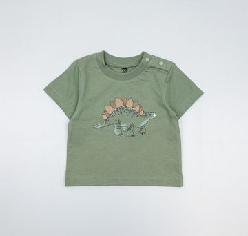 Футболка хлопковая "Динозавры" зеленый чай
