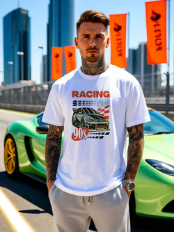 Футболка мужская y2k с принтом машиной