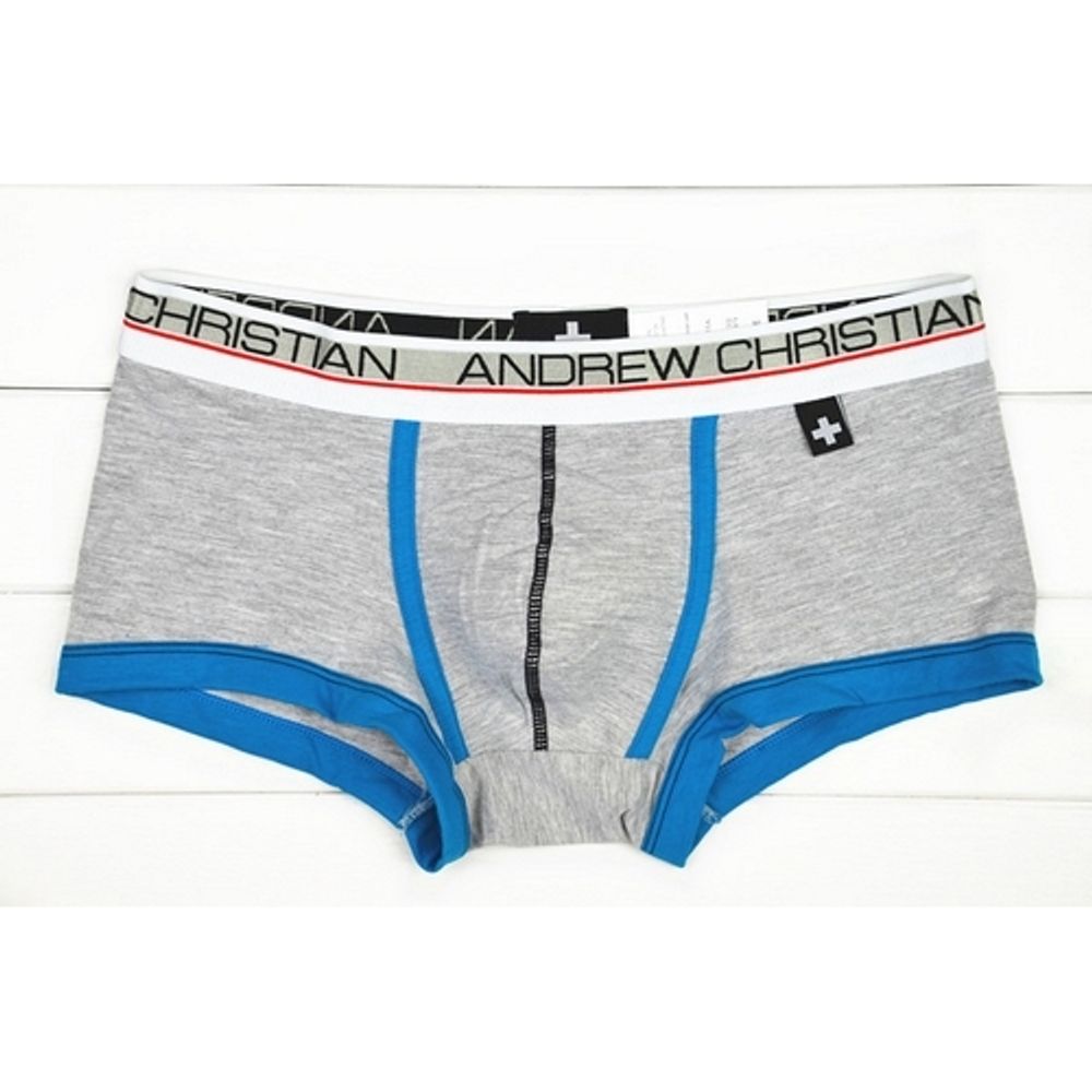 Мужские трусы боксеры Andrew Christian Show-it-low-profile Boxer Grey blue ART649