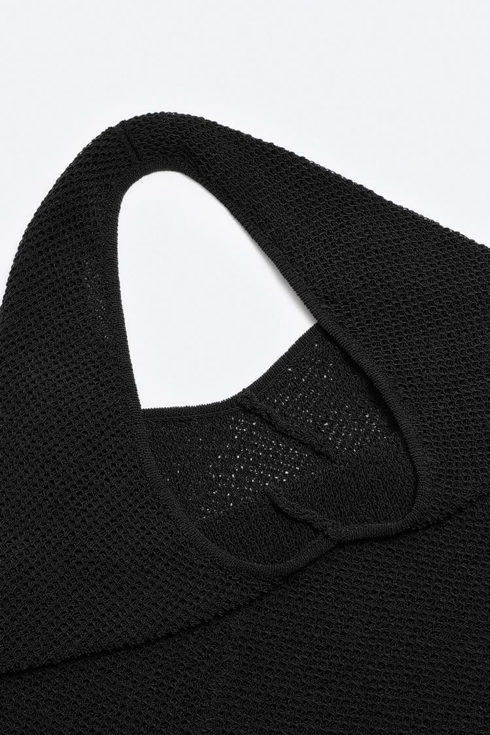 ZARA СУМКА ИЗ РЕЛЬЕФНОЙ ТКАНИ, ЧЕРНЫЙ