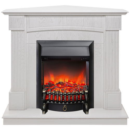 Каминокомплект Real Flame Andrea Corner WT с очагом Fobos Lux Black (угловой) (без пульта)