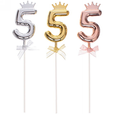 Топпер Цифра Королевский вечер «5» 22 см , микс