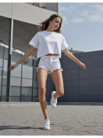 Футболка детская оверсайз укороченная базовая