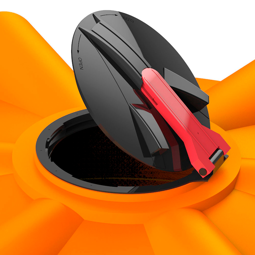 Ёмкость для перевозки воды и жидких удобрений, КАС Полимер-Групп V-2000 КАС (откидная крышка) 2000 л. вертикальная (1384x1384x1539см;60кг;оранжевый) - арт.559053