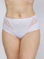 Трусы-слипы с элементами из кружевного полотна (Размер: 46) (Цвет: пудровый)