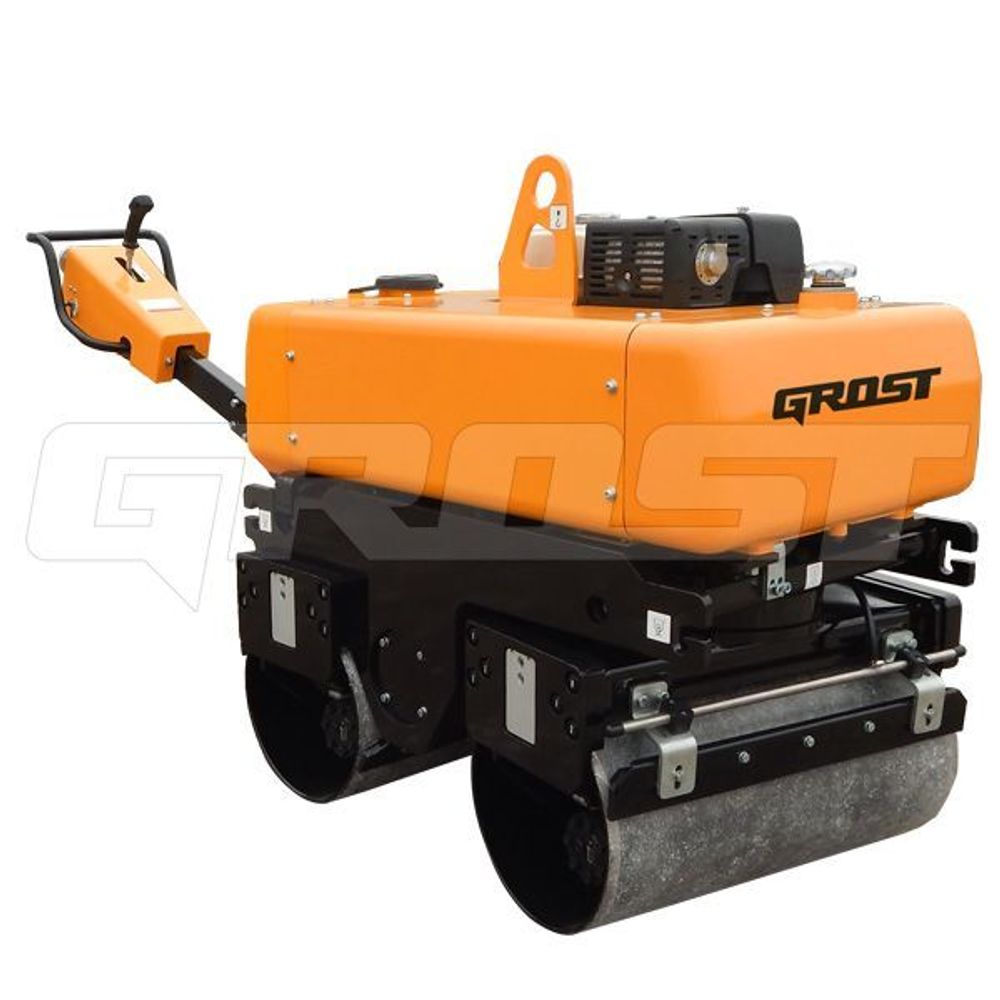 Ручной виброкаток GROST VR850R двухвальцовый - [840 кг / Honda GX390]