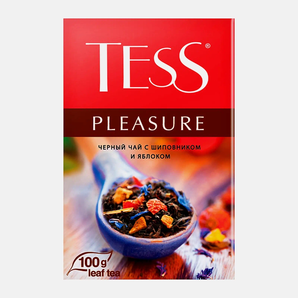 Чай черный Tess Pleasure с шиповником и яблоком 100г