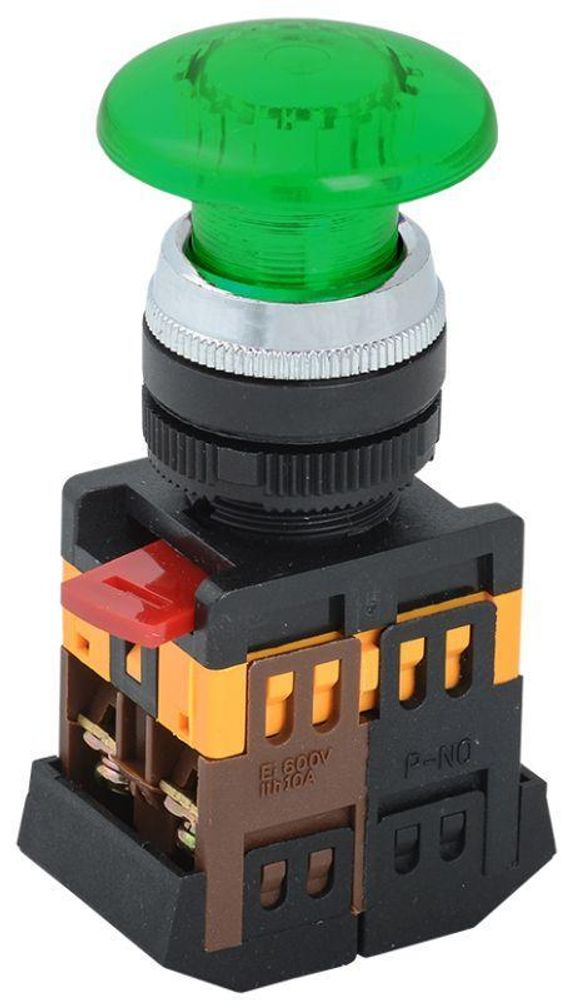Кнопка &quot;Грибок&quot; AELA-22 d22мм 1з+1р 240В неон зел. IEK BBG20-AELA-K06