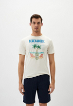 Футболка MC Saint Barth TSHIRT BEACHAHOLIC молочный пальмы джин