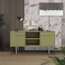 Тумба под ТВ Арт Колор matte 117см Стайл Сильвер Зеленая олива матовая