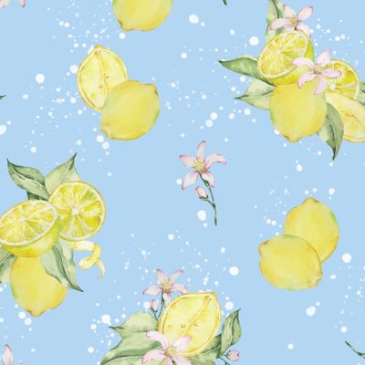 Лимоны на голубом фоне