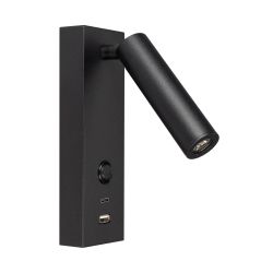 Светильник SP-BED-CHARGE-S60x125-3W Warm3000 (BK, 20 deg, 230V, USB-A, USB-C) (Arlight, IP20 Металл, 3 года) 029629(1)