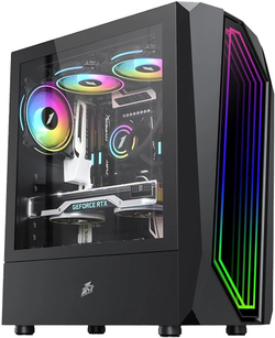Корпус для компьютера 1STPLAYER INFINITE SPACE IS6 Black / ATX, TG / 1x120mm LED fan inc. / IS6-BK-1F1