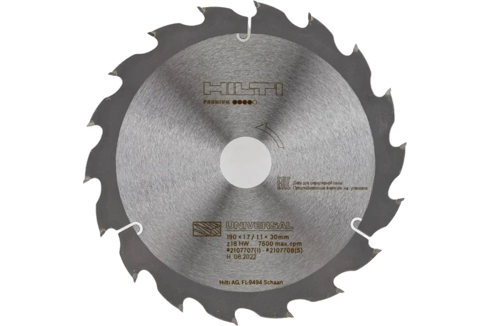 Диск для циркулярной пилы SCB WU 190*30 z18
