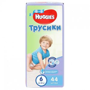ПОДГУЗНИКИ HUGGIES ТРУСИКИ 6 ДЛЯ МАЛЬЧИКОВ 16-22КГ 44ШТ