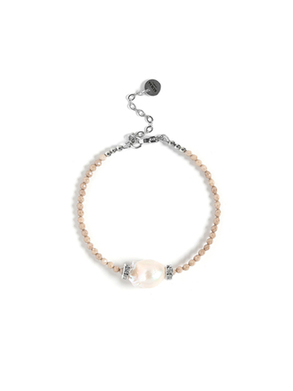 Браслет "Summer Gentle Brown" с жемчужиной