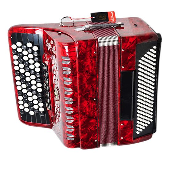 JH5120-R Аккордеон кнопочный 70/120/7/2, красный, с футляром, Aurus