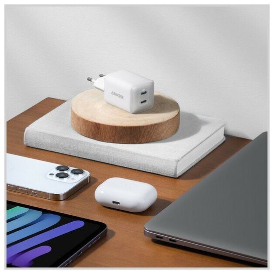 Сетевое зарядное устройство Anker PowerPort 521 Nano Pro 40 W 2xUSB-C (A2038G21), белый