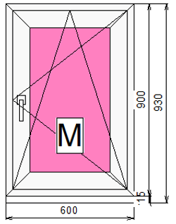 Пластиковое окно 900 х 600 ТермА Эко + Москитная сетка