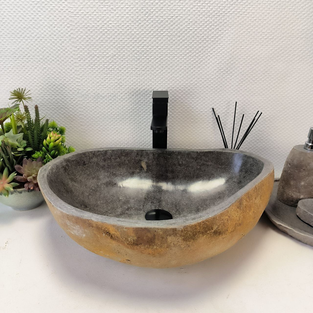 Раковина из речного камня RS-63452 (55*40*15) 0123