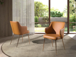 Стул Angel Cerda 4162 из коричневой экокожи