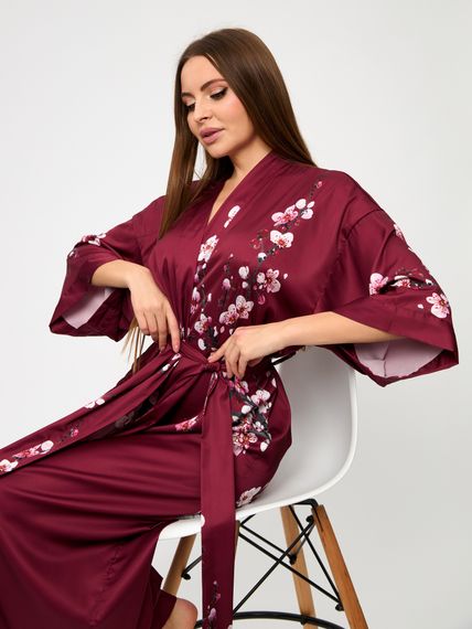 Халат женский шелковый Sakura
