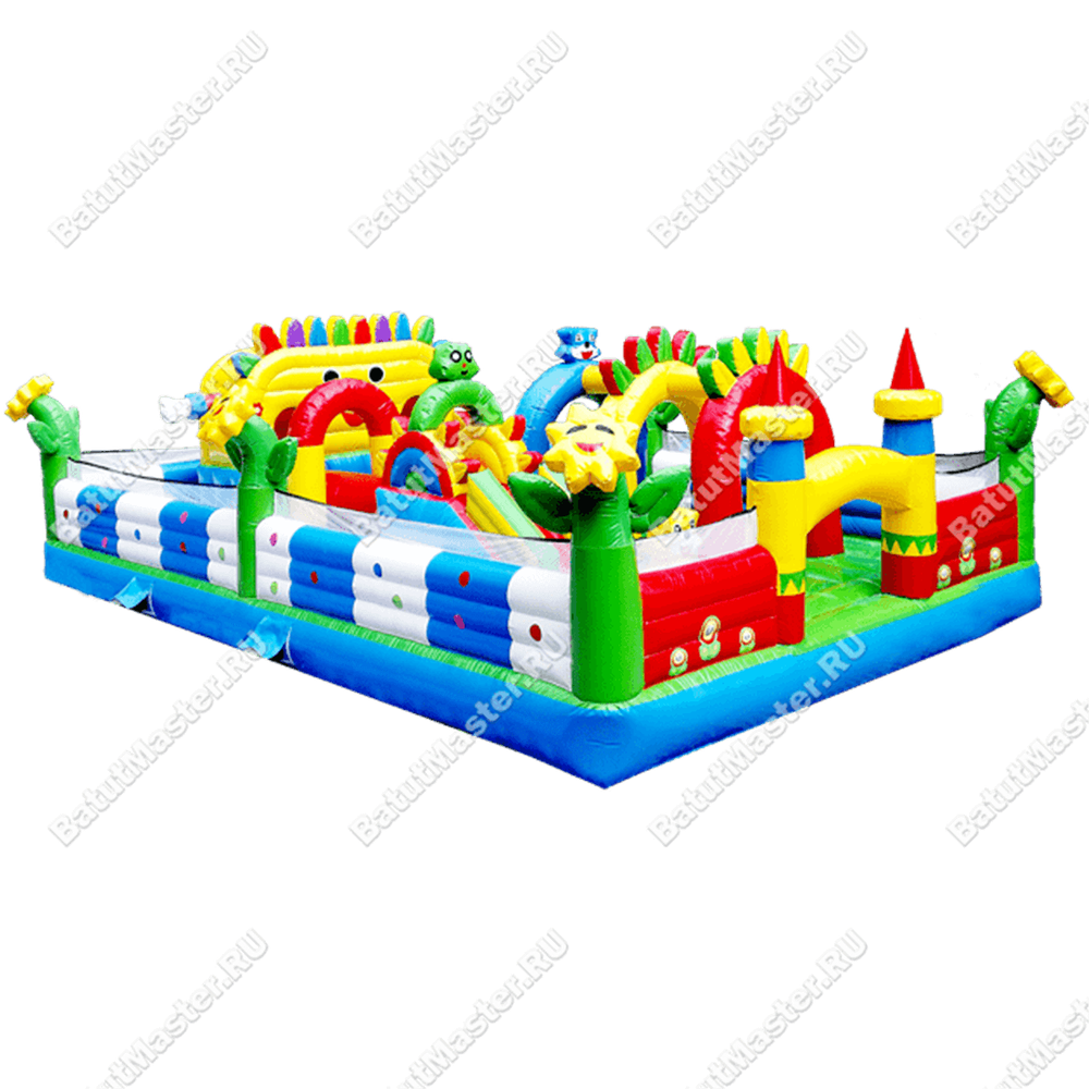Коммерческий надувной батут "Радужный город" 12*6*3 м