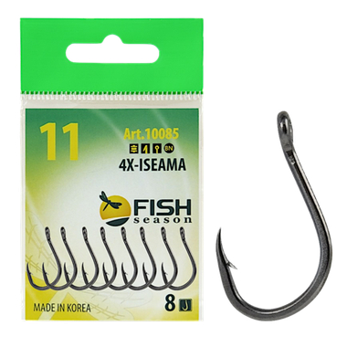 Крючок Fish Season 10085-08F 4X-Iseama №08 10шт