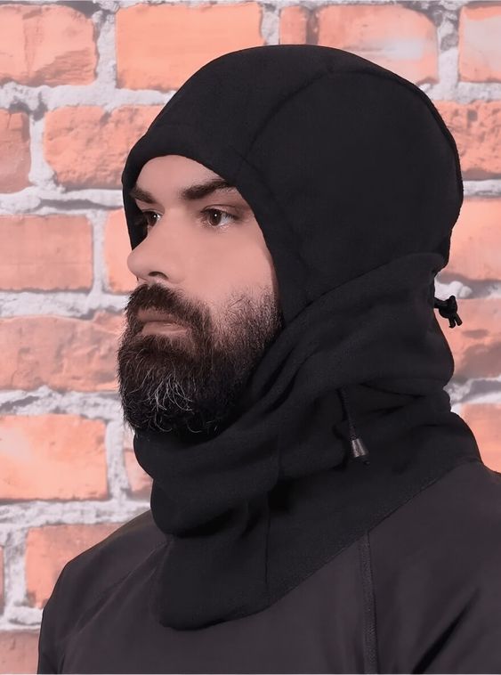 Тактическая зимняя балаклава флисовая Черный