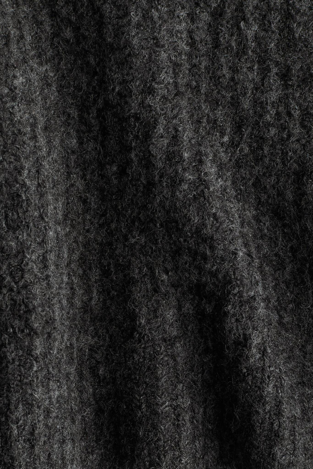 H&M Свитер в рубчик с капюшоном, темно-серый