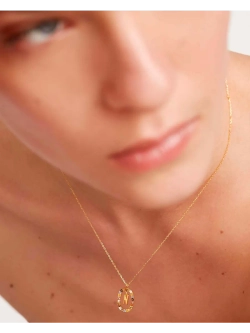 Колье Буква N серебро 925 пробы покрытое золотом