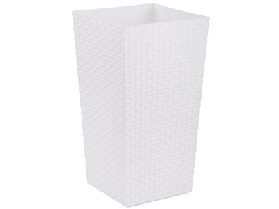 Кашпо напольное "Ротанг" 27*27*51см (белый)