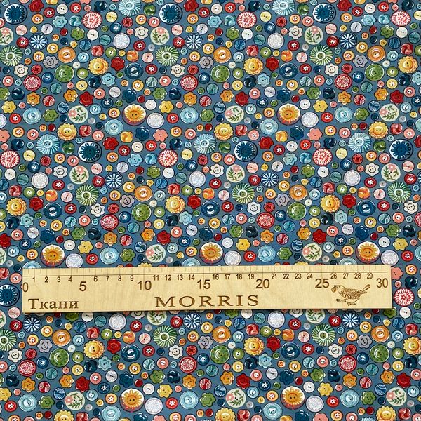 ПУГОВКИ НА БИРЮЗОВОМ,  хлопок Handmade Fabrics 3