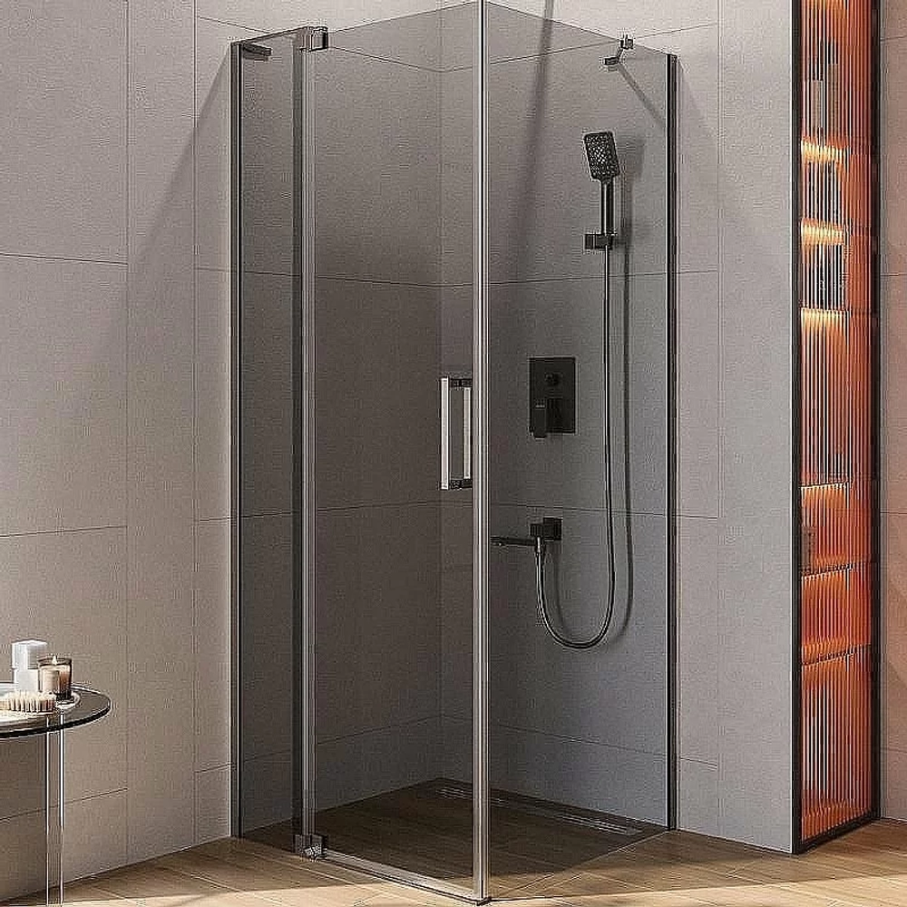 Душевой уголок Cezares Slider 80x90 AH-1-80-80/90-GRIGIO-GM стекло серое/профиль матовая оружейная сталь