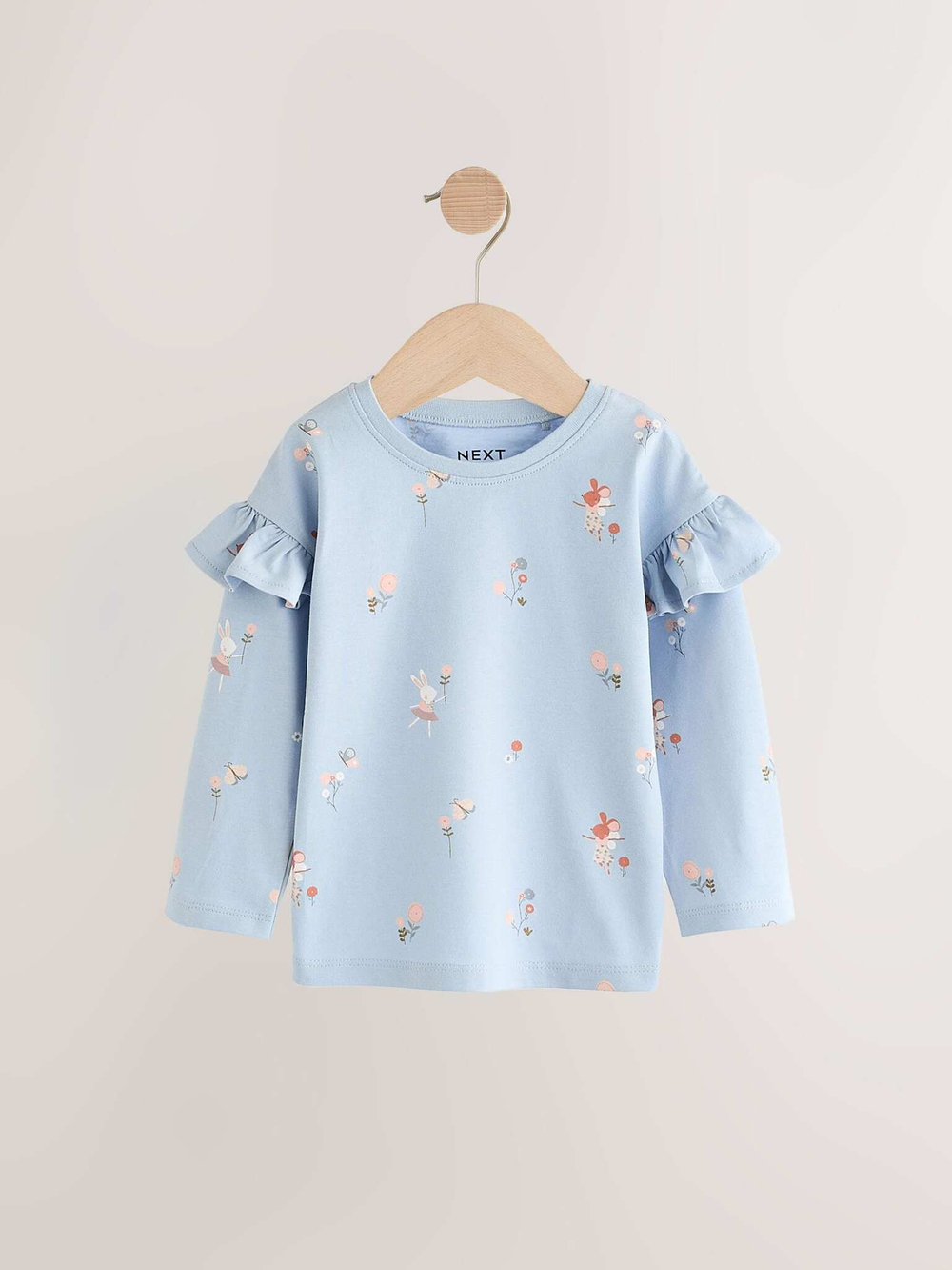 Лонгслив для девочки Next 409-201, 4 шт., Бежевый, Розовый, Голубой