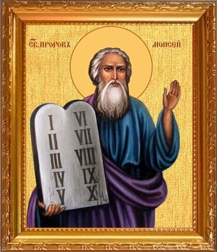 Моисей Боговидец Святой пророк. Икона на холсте.