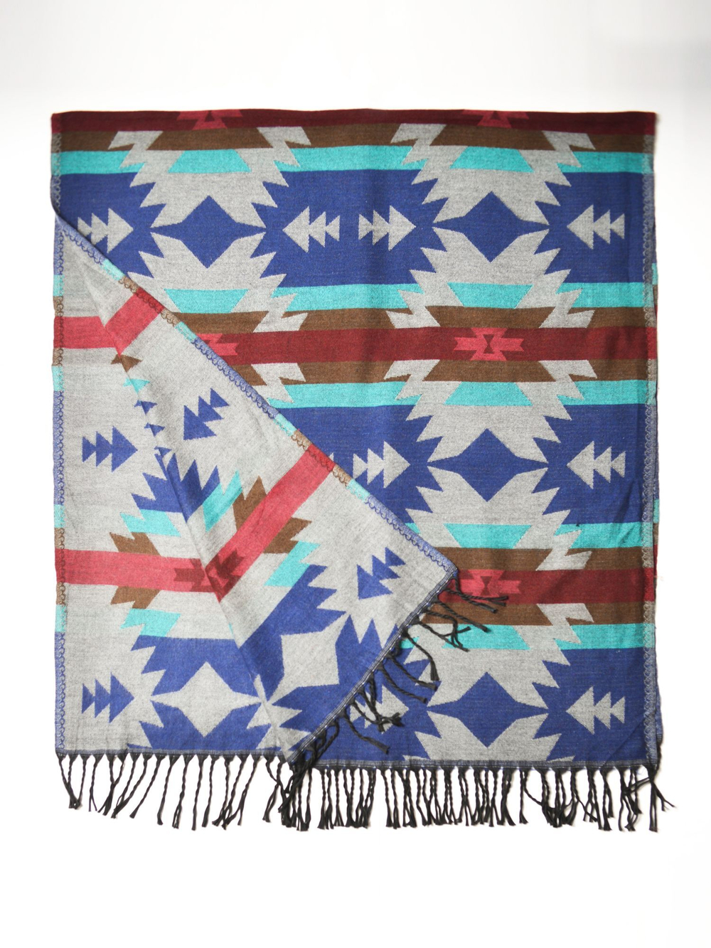 Шарф теплый с орнаментом Навахо