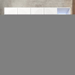 Шкаф Агератум МДФ четырехсекционный с стеллажом в белой эмали - Белый Фасадный 0101  210*60*220