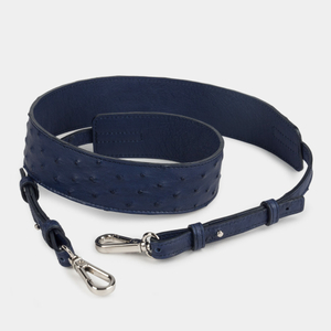 Сумка Emilie из кожи страуса, синего цвета