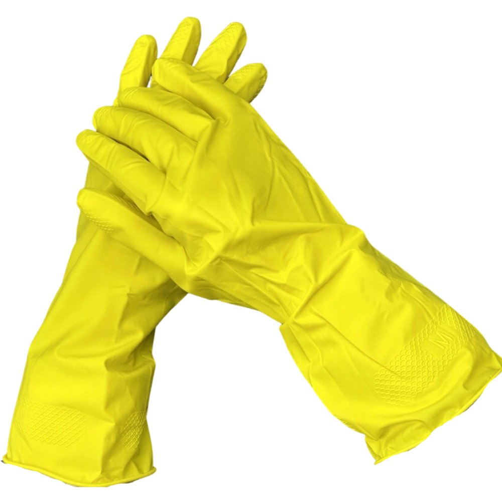 Перчатки хозяйственные резиновые с хлопковым напылением «САМ» размер М "S''